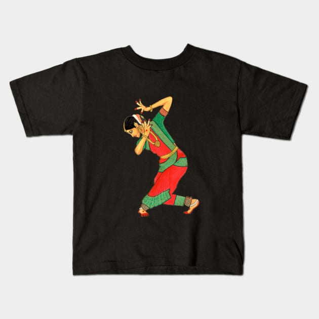 Bharatanatyam dancer art - Indian classical dance / dancer Kids T-Shirt by HariniArts